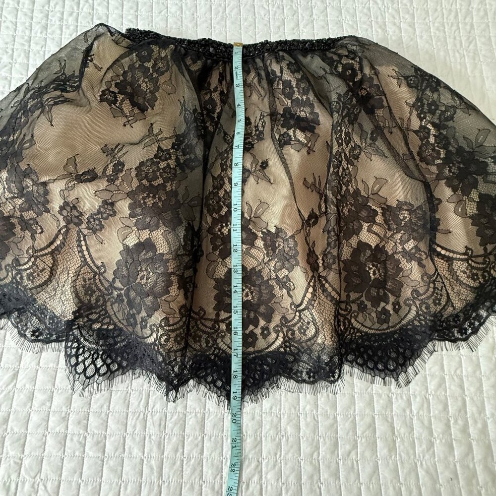 Alyce Paris Womens Black Lace Overlay Skirt With Beaded Waist Size 6, NWOT - Picture 8 of 10